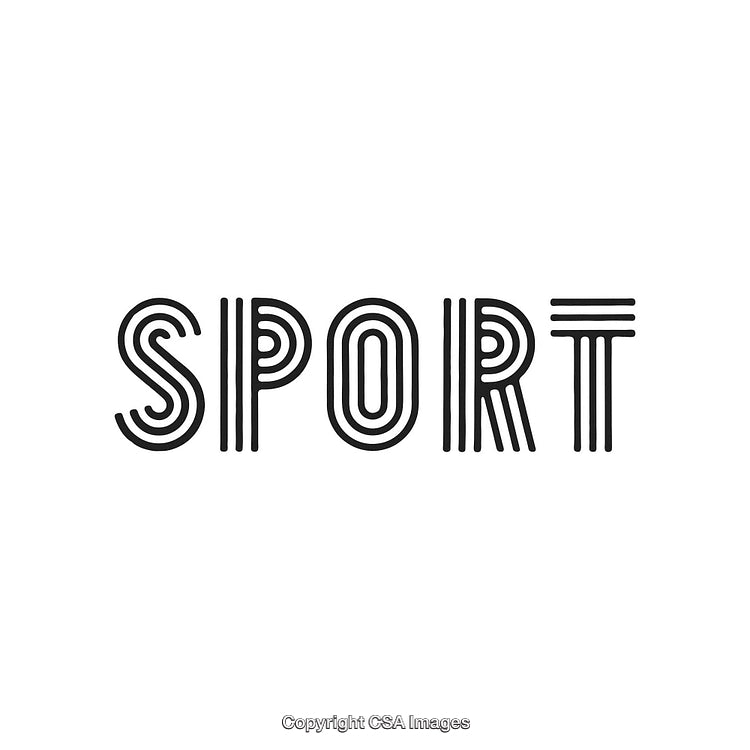 Bold Typography Design Featuring the Word 'Sport' in Stylish Linear Art Style