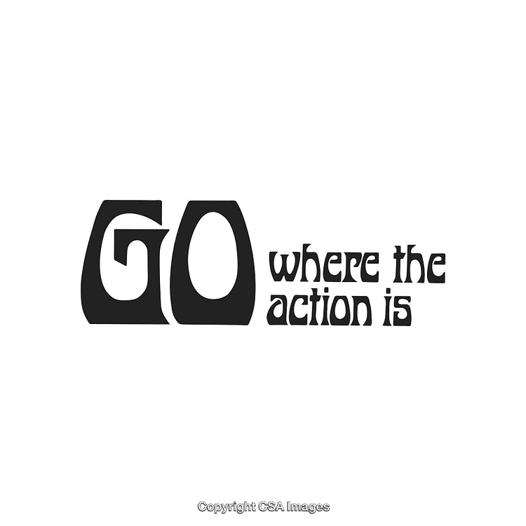 Retro Styled Typography Promoting Action and Adventure with Bold Message