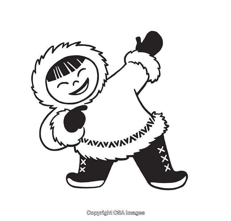 Illustration of a Joyful Character in Winter Attire Celebrating