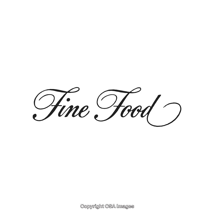 Elegant Typography of Fine Food Text with Ornamental Lettering