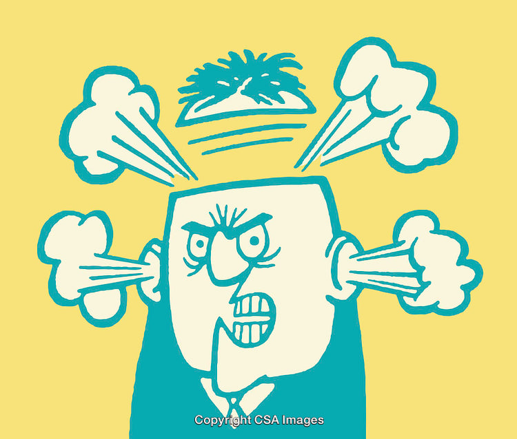 Cartoon Style Angry Character Illustrating Frustration and Emotional Expression