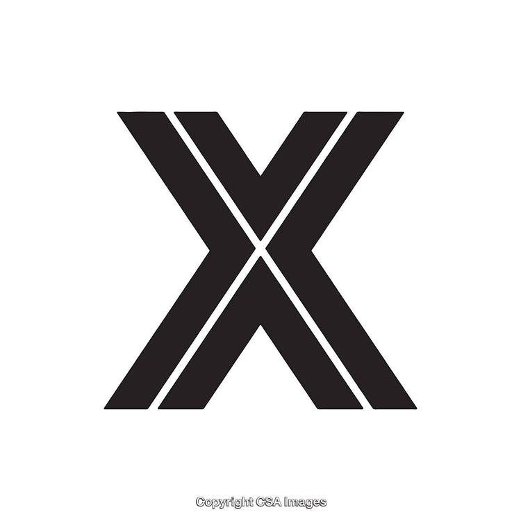 Bold Monochromatic Letter X Design on a White Background