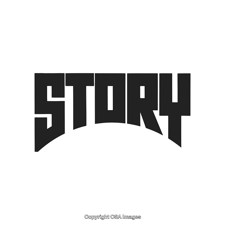 Bold Black Text Design Featuring the Word 'Story' on a White Background