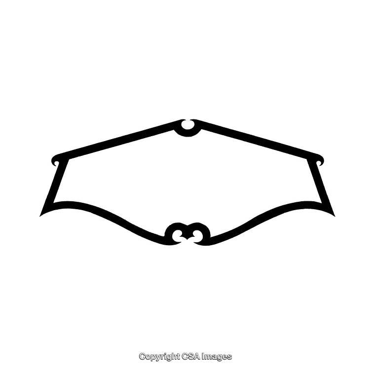 Decorative Black and White Border Design with Intricate Shapes