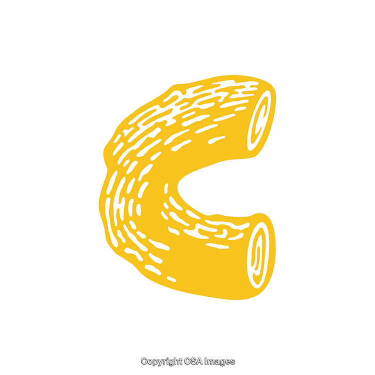 Yellow Artistic Illustration of the Letter C with Unique Textures