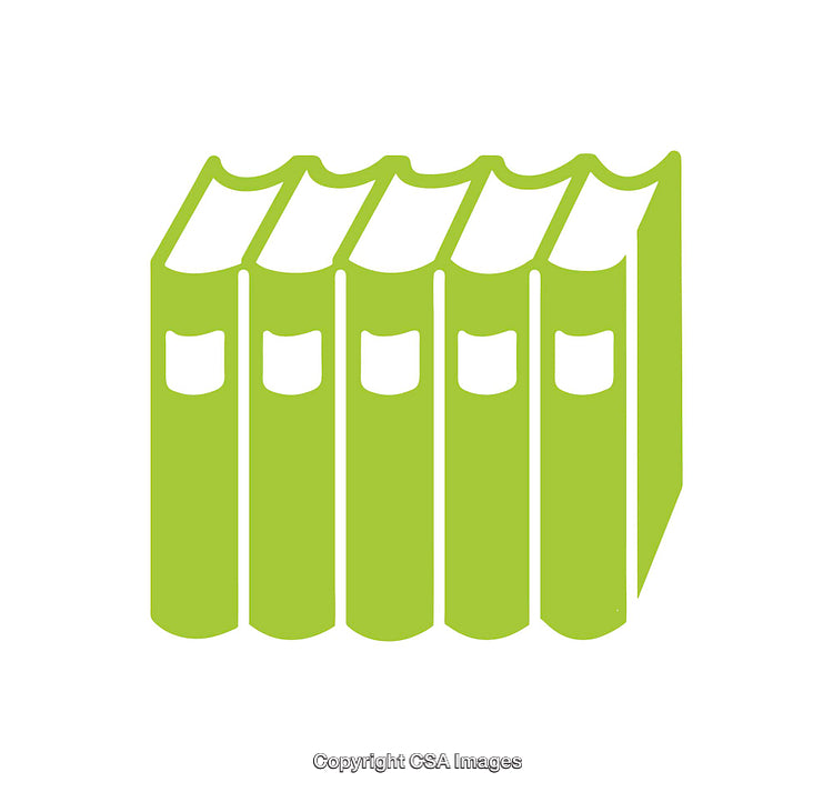 Set of Green Books Represented in Minimalist Illustration Style