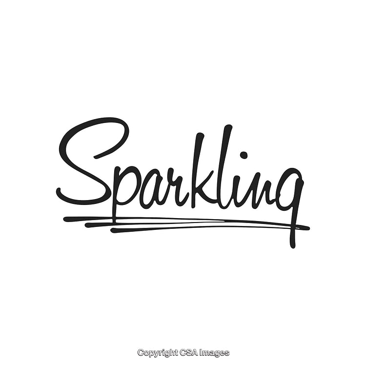 Stylized Sparkling Text With Underline on White Background