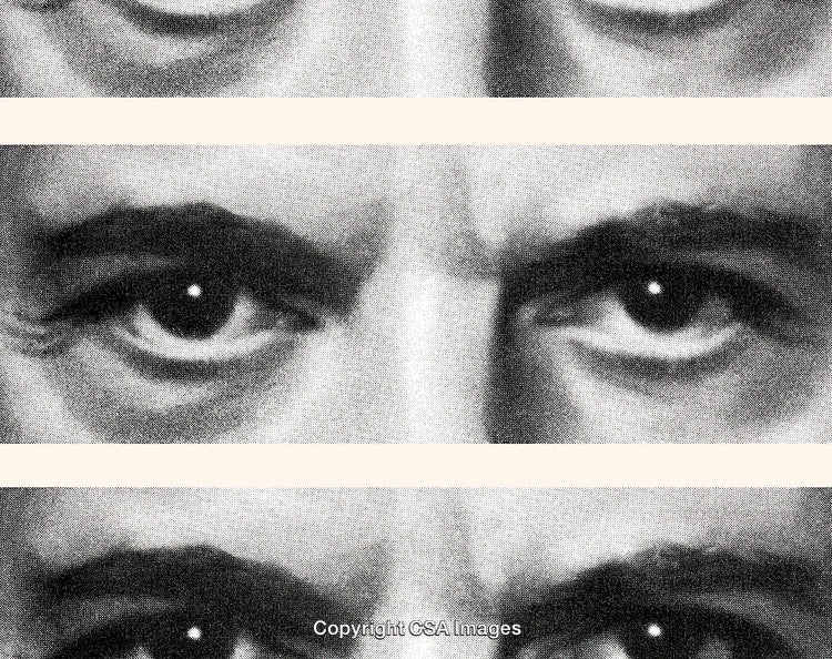 Monochromatic Pattern of Eyes in Textured Artistic Composition
