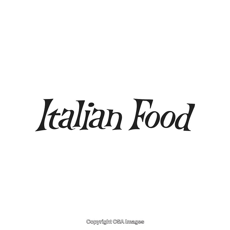 Elegant Typography Highlighting Italian Cuisine on White Background