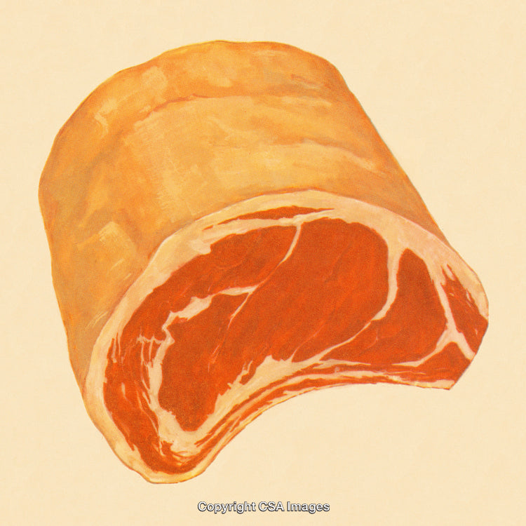 Illustrated Raw Meat Steak Cut with Marbled Texture on Neutral Background