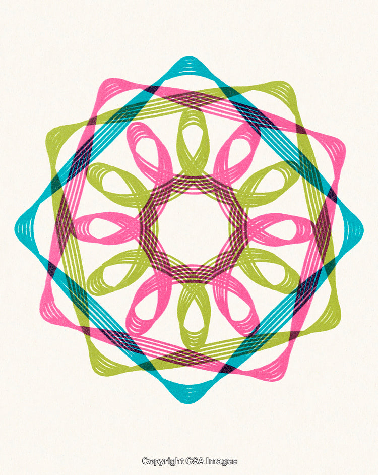 Colorful Geometric Pattern with Abstract Shapes and Bright Symmetry