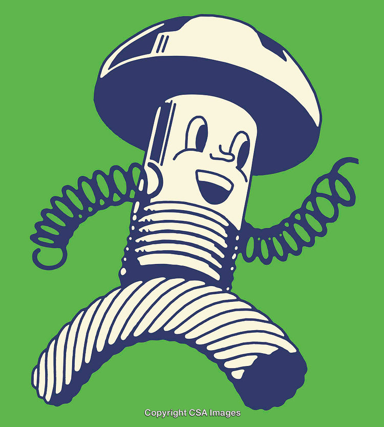 Happy Screw-Shaped Character Illustration on a Bright Green Background