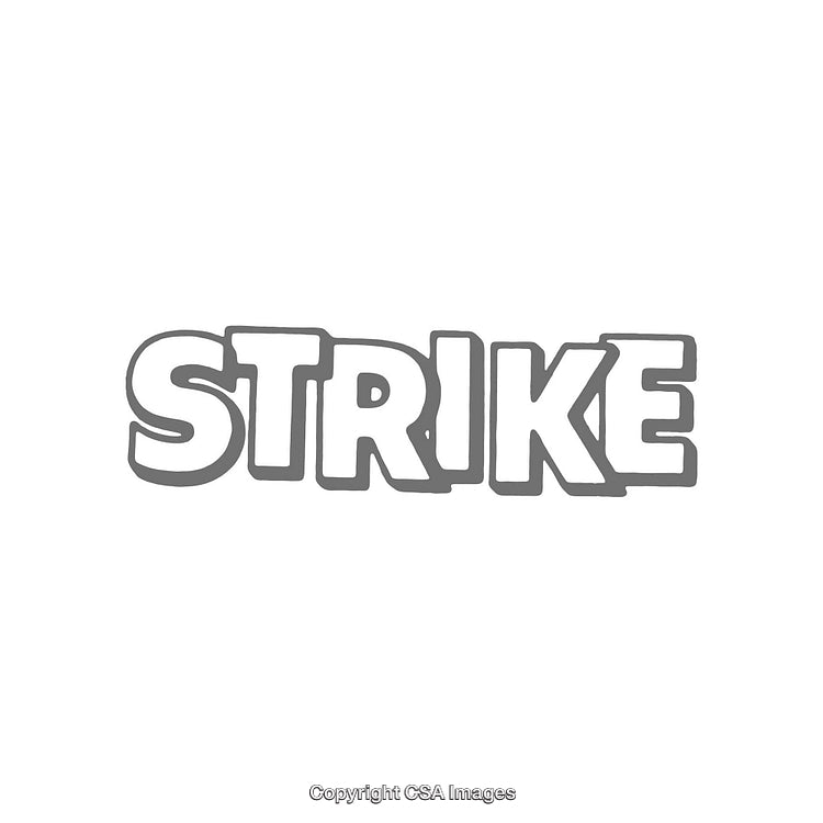 Bold Text Depicting the Word Strike in a Monotone Design