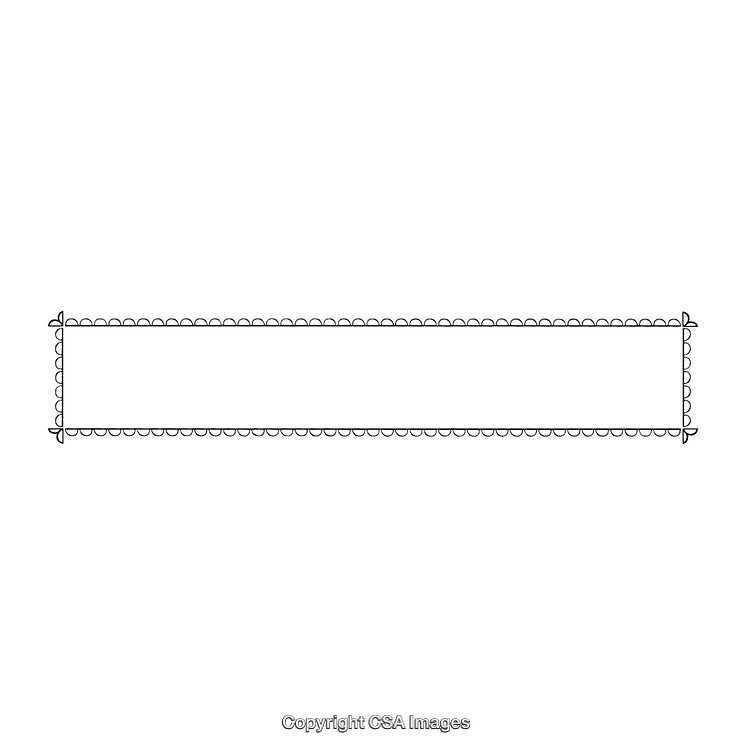 Black and White Scalloped Border With Decorative Linear Design