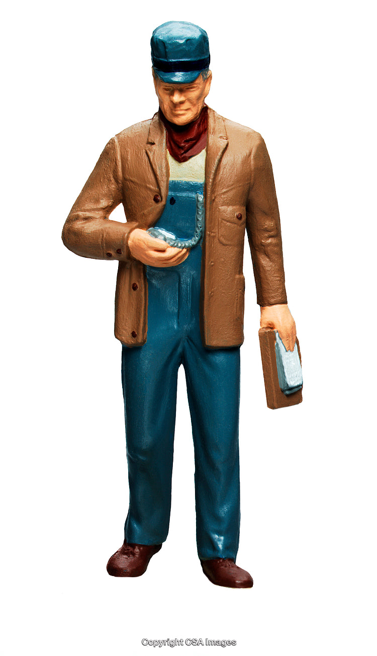 Plastic Figurine of a Mailman in Classic Uniform Carrying Mail