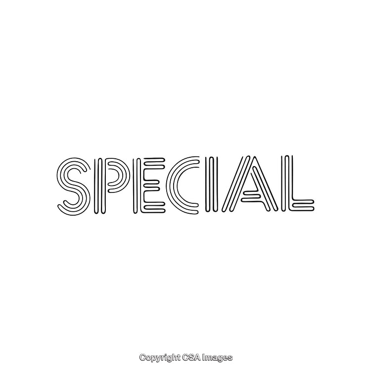 Stylish Linear Styled Text Displaying the Word Special on White Background