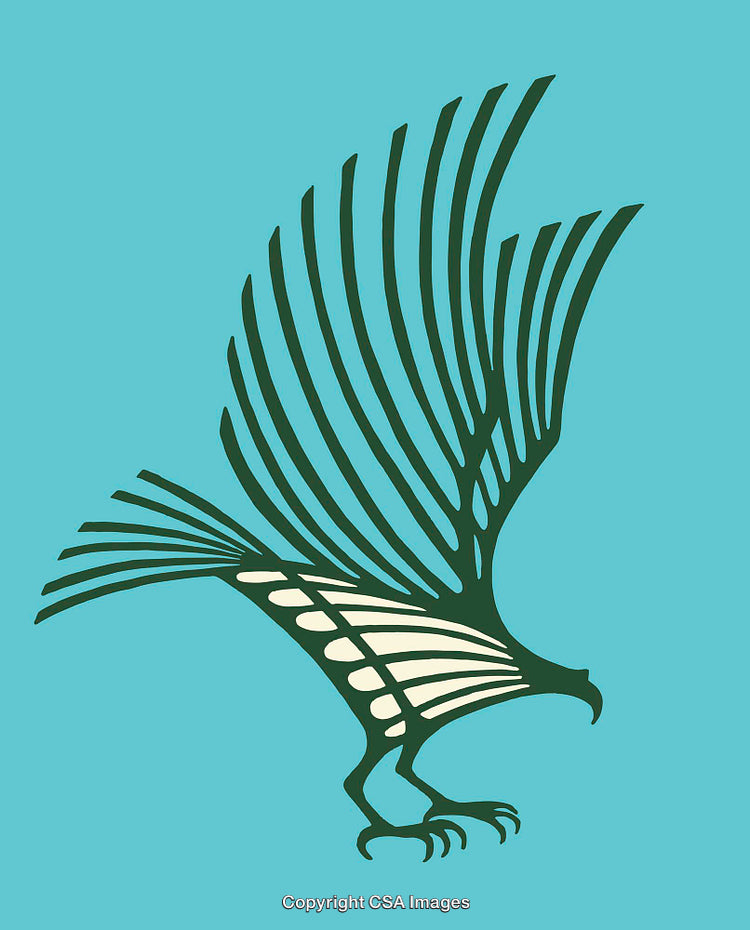 Stylized Artwork of a Bird in Abstract Line Art Style