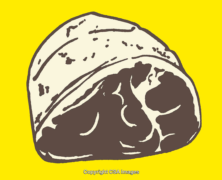 Illustrated Beef Cut Line Art on Bright Yellow Background