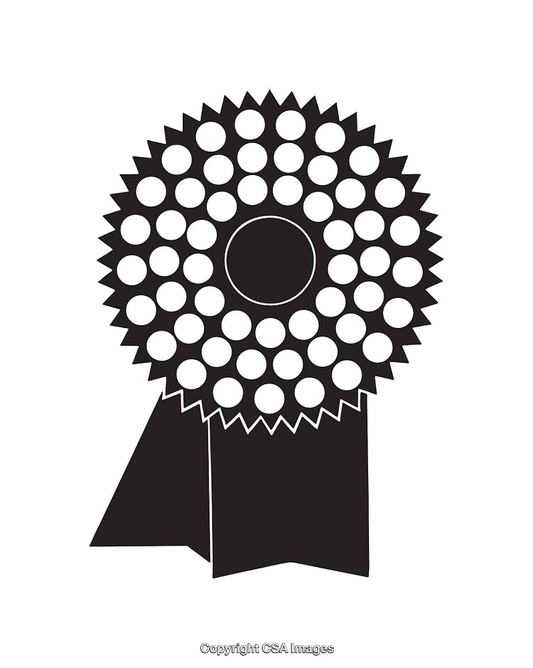 Black and White Ribbon Illustration Representing Achievement and Award