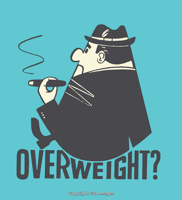 Retro Illustration of a Man With Cigar Promoting Weight Awareness