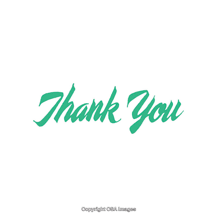 Elegant Green Thank You Text Over White Background