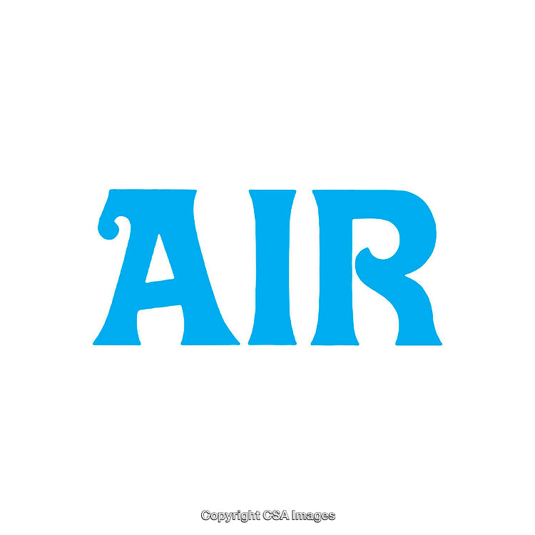 Blue Stylized 'Air' Text on a Clean White Background