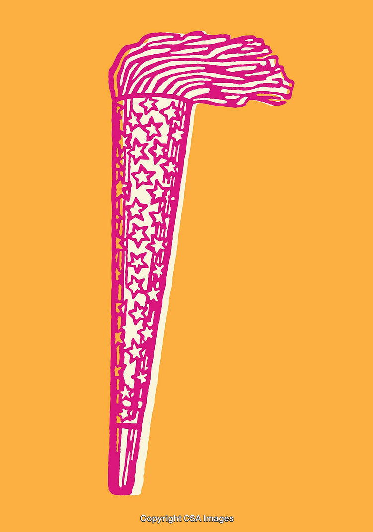 Vibrant Abstract Illustration of Decorative Cone on Colorful Background