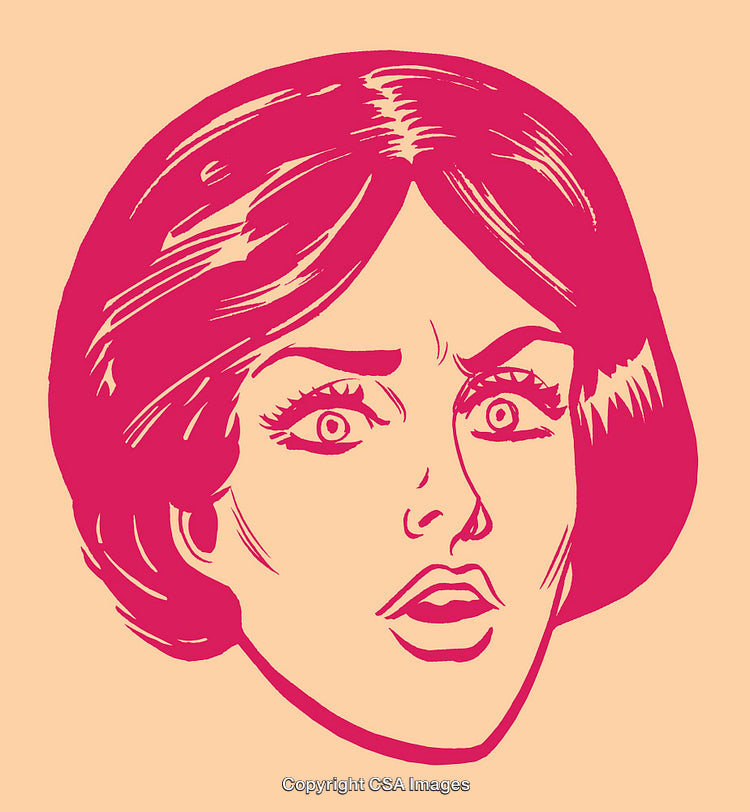 Pop Art Illustration of a Surprised Woman with Retro Style Expression