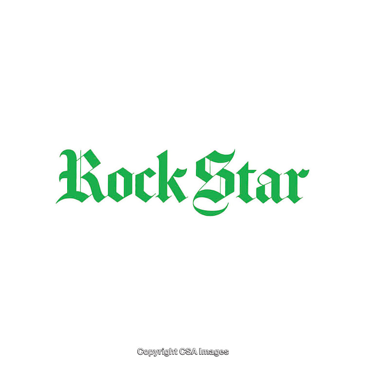 Green Rock Star Text in Gothic Style Typography