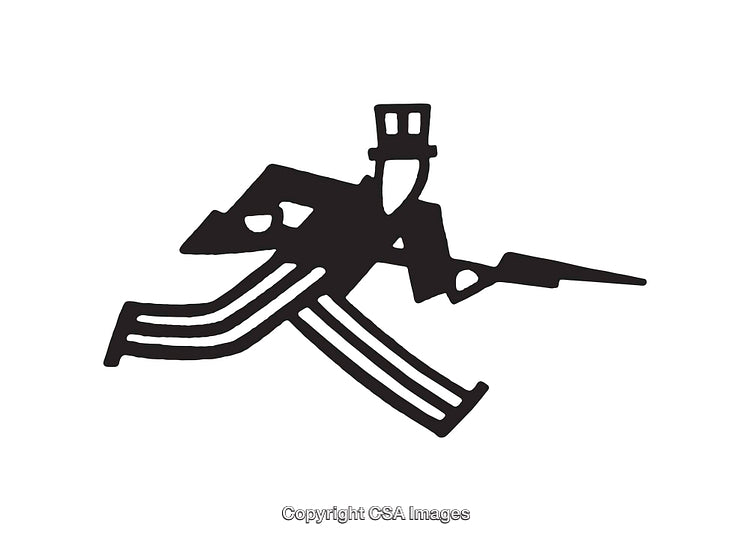 Stylized Black and White Line Art Depicting a Unique Silhouette