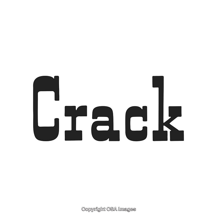 Bold Text Featuring the Word Crack on a White Background