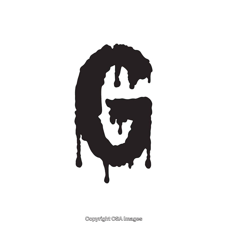 Dripping Black Letter G Design with Creative Typography Effect