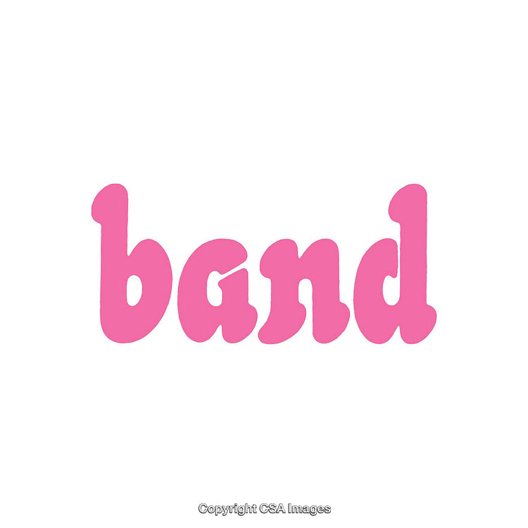 Pink Bubble Text 'Band' on a Clean White Background