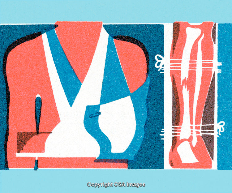Colorful Illustration Depicting Arm Injury and Bone Structure Details