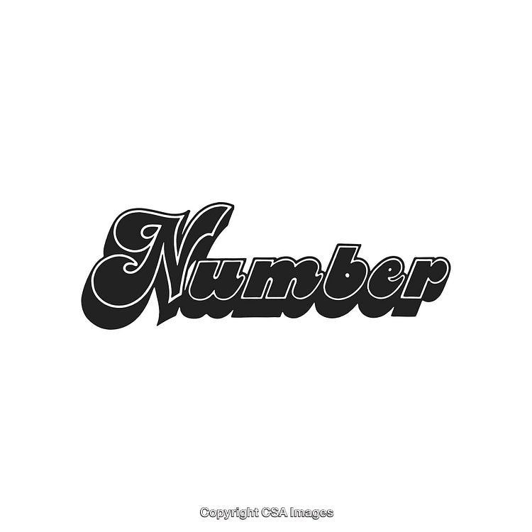 Retro Styled Typography Design Featuring the Word 'Number' in Black and White