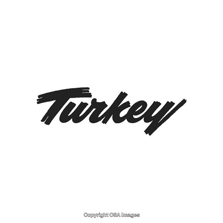 Calligraphy Text Featuring the Word Turkey in Bold Black Brush Style