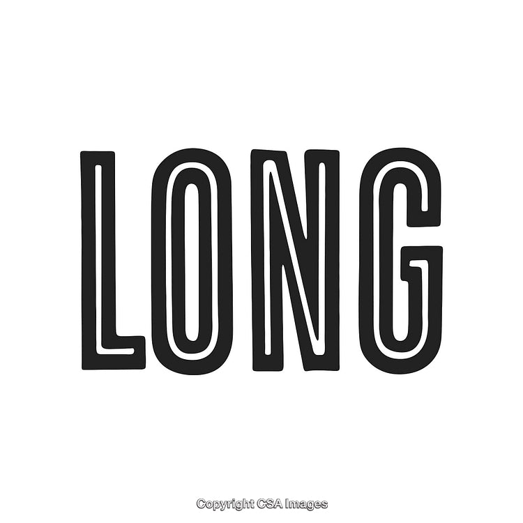 Stylish Typography Design Featuring Bold Text with Word 'Long' in Black
