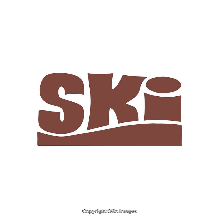 Stylized Brown Ski Text Logo on a White Background
