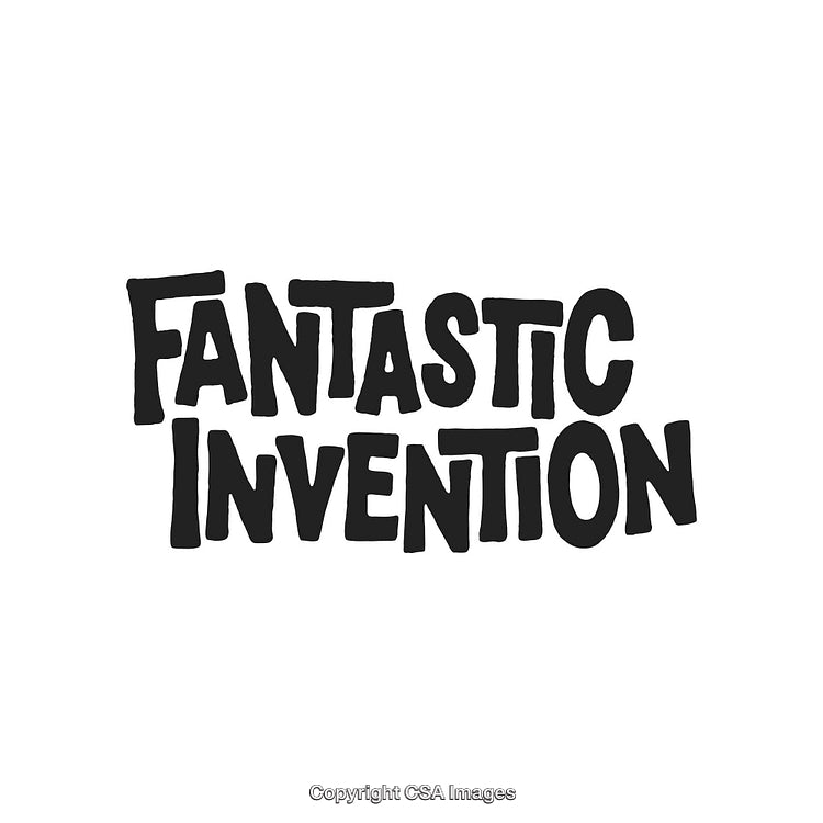 Creative Typography Featuring the Phrase 'Fantastic Invention' in Bold Handwritten Style
