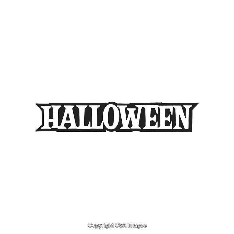 Halloween Bold Typography Text Design on White Background for Festive Themes