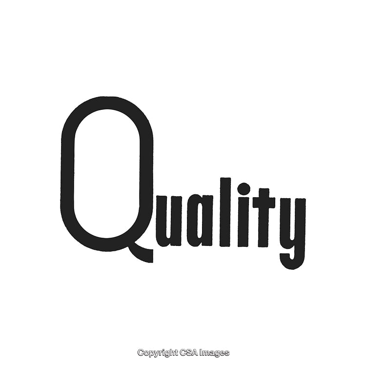 Bold Black Text Design Emphasizing the Word Quality on White Background