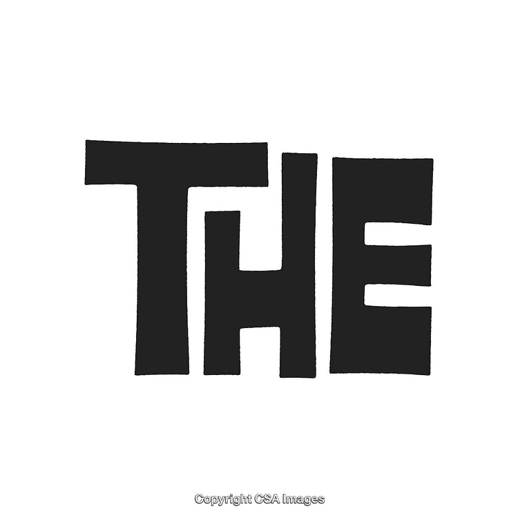 Creative Illustration of the Word 'The' in Bold Artistic Font