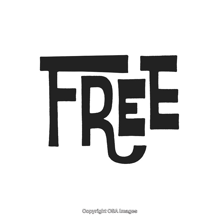 Bold Stylized Free Text Illustration in Black on White Background