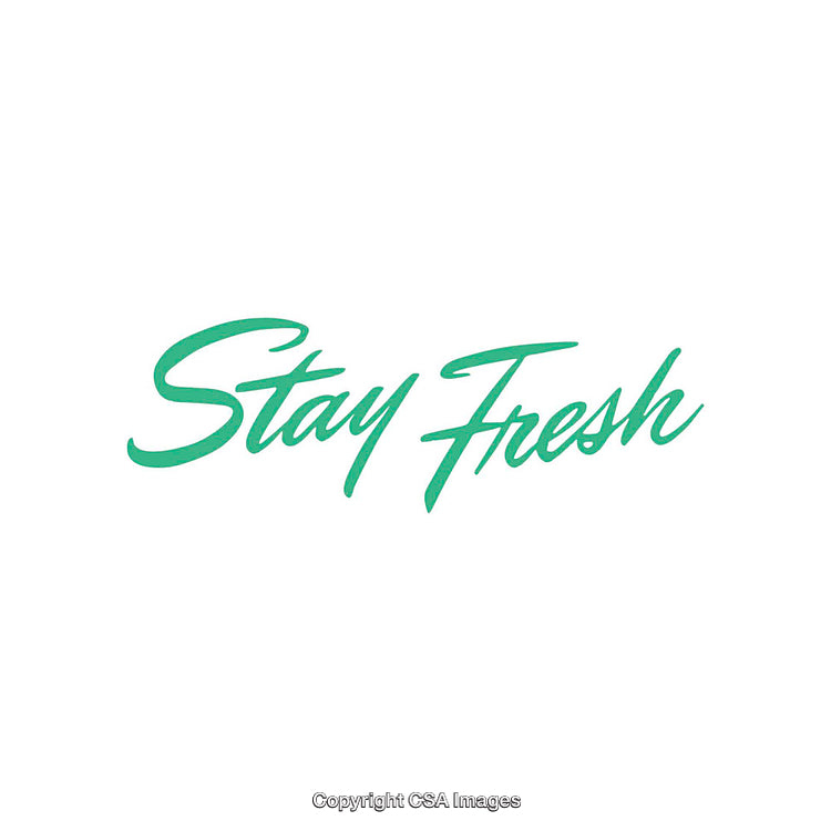 Minimalist Stay Fresh Text in Stylish Green Font on White Background