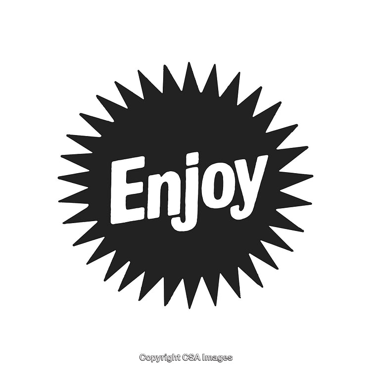 Retro Design Badge Featuring The Word 'Enjoy' in Bold Block Letters