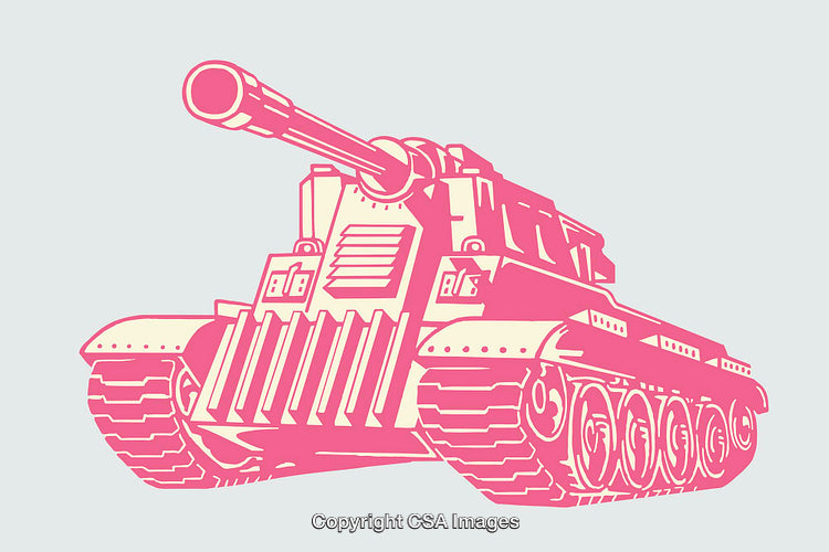 Colorful Illustration of a Tank with Artistic Graphic Style and Details