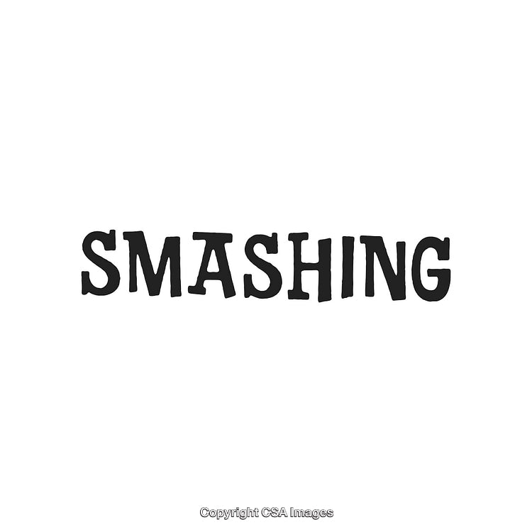 Bold Black Smashing Text with a Clean White Background for Graphic Design