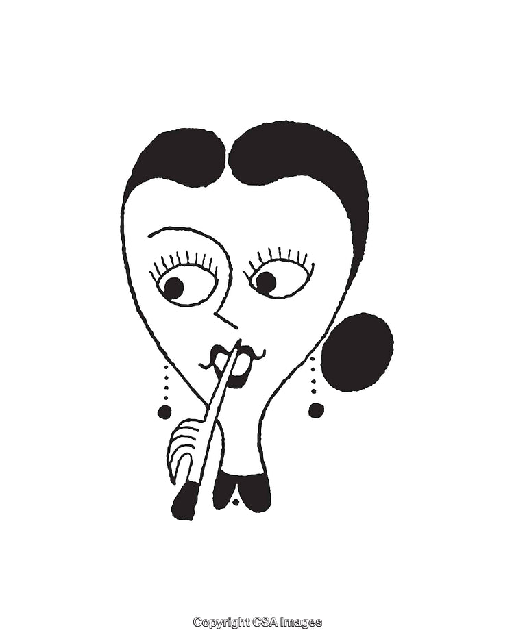 Whimsical Line Art Illustration of a Creative Character with Unique Features