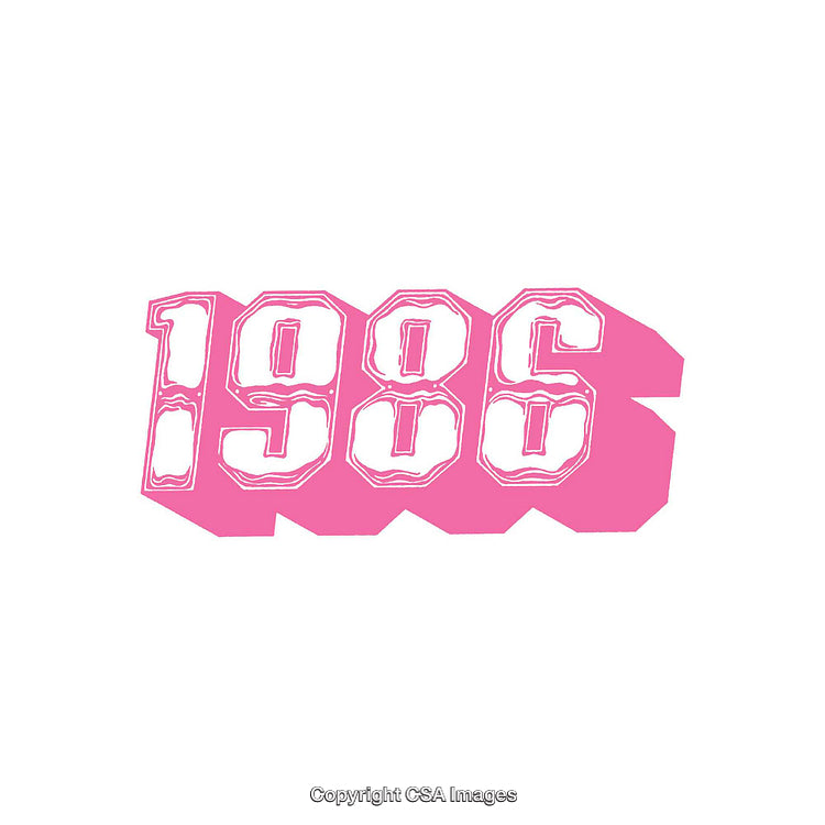 Bold Pink 1986 Typography with Retro Stylized Design