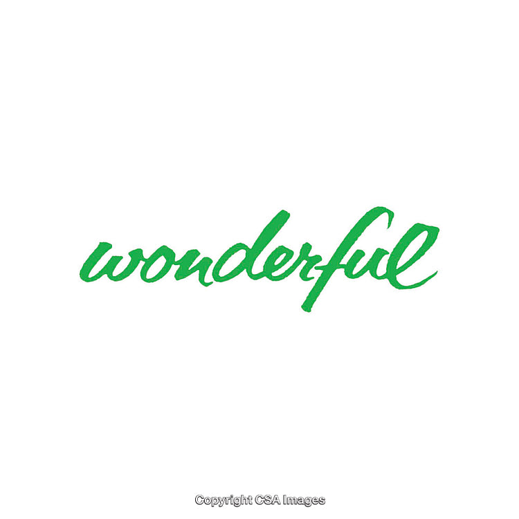 Wonderful Green Calligraphy on Clean White Background